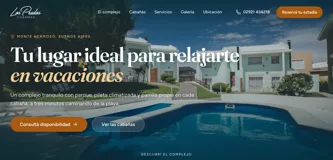 Web design and visual identity — Cabañas Los Prados, Monte Hermoso